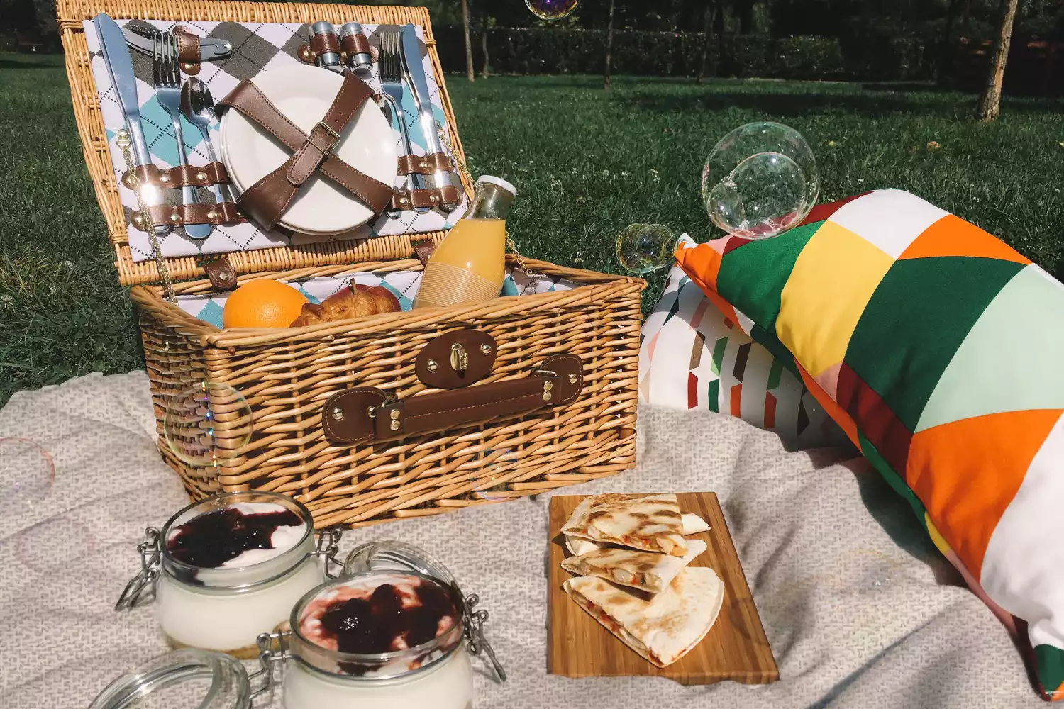 retro picnic blanket